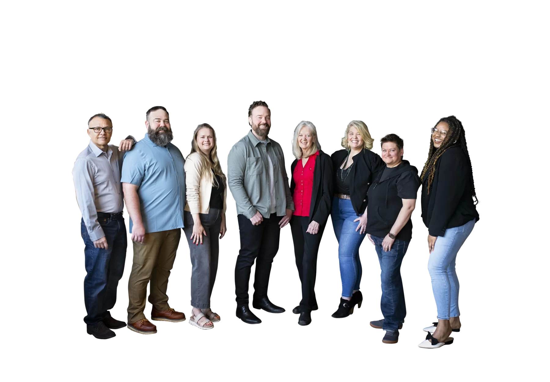 Photo of the team standing shoulder to shoulder at 2Shea Creative