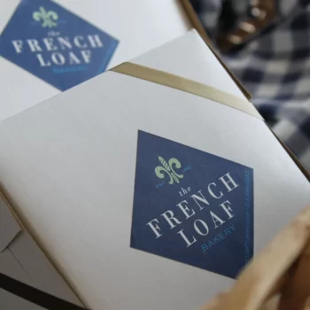 Close up of The French Loaf Bakery logo