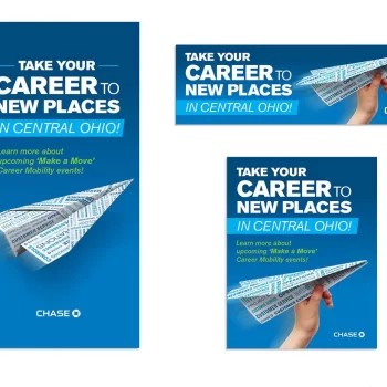 JP Morgan Chase Bank - Take your career to new places in central ohio advertising artwork.