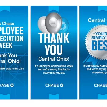 Various signage for JP Morgan Chase Bank