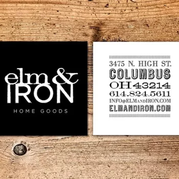 Photo of Elm & Iron Home Goods logo and store address